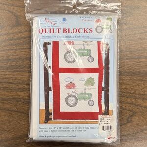 Tractor Quilt Blocks by - Red and Green